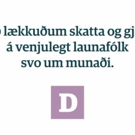 Sjálfstæðisflokkurinn vill halda sköttum í lágmarki